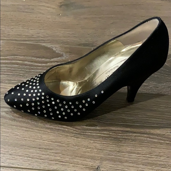 Bruno Magli Satin and Rhinestones Evening Pumps - Picture 5 of 10
